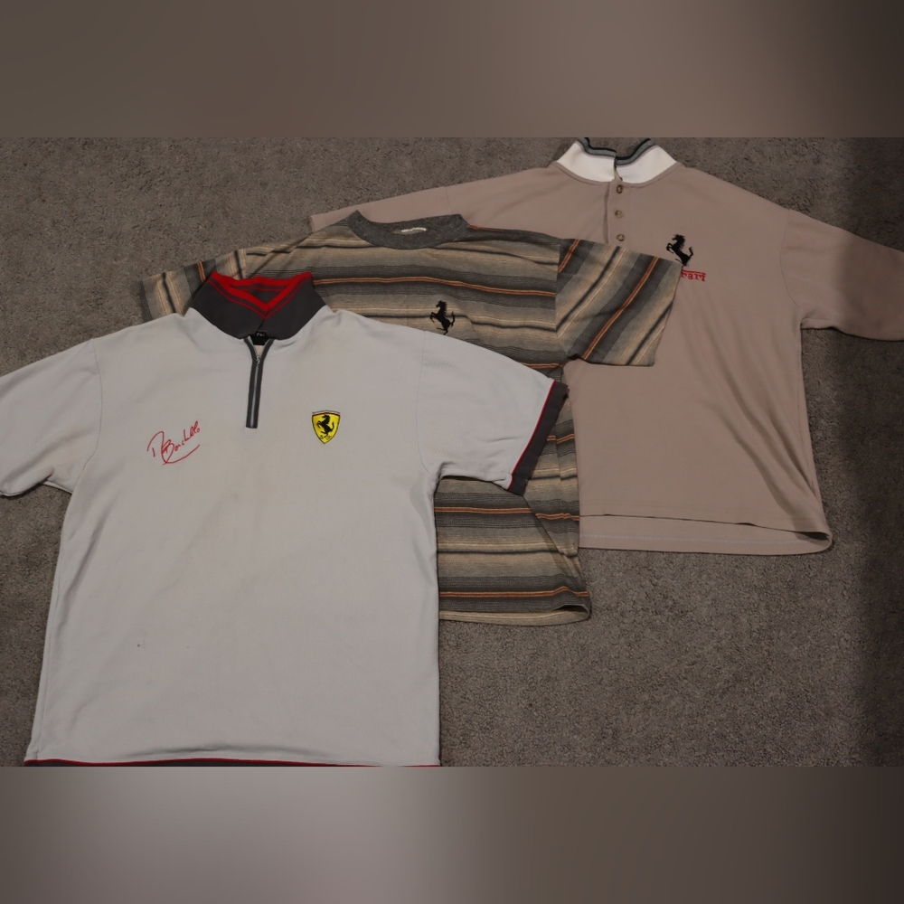 3 Vintage Ferrari Polo Shirts